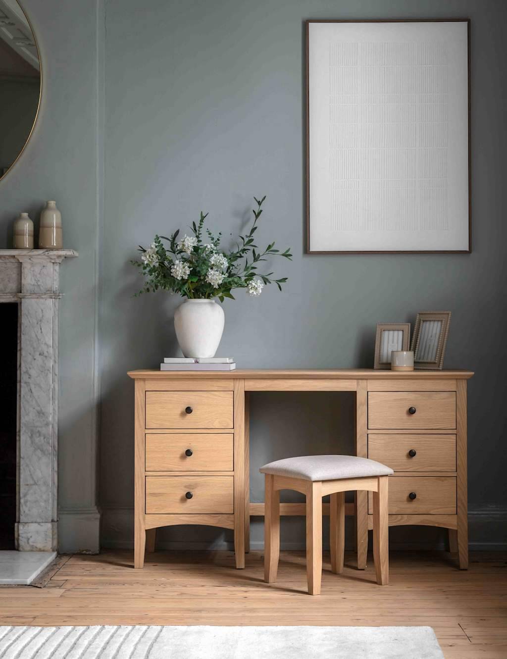 Gallery Direct Rye 6 Drawer Dressing Table Stool Dressing Table