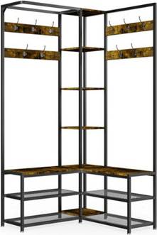 Shoe and coat storage B&Q Adjustable Corner Hall Tree Coat Stand Shoe Rack