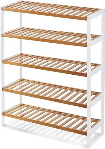 Keplin 5 Tier Natural Bamboo Shoe Rack Shoe Rack