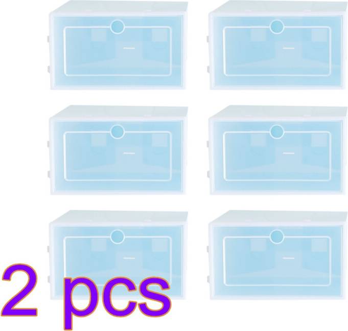 Storage boxes for shelves Ohphcall 12 Pack Blue Transparent Shoes Storage Boxes Shoe Rack