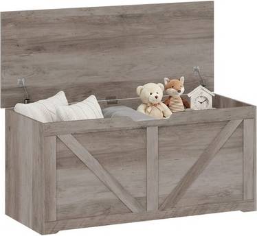 Homcom Storage Trunk For Living Room With Safety Hinges Storage Bench