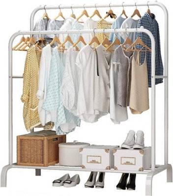 B&Q Heavy Duty Double Clothes Rail Garment Rack Clothes Rack