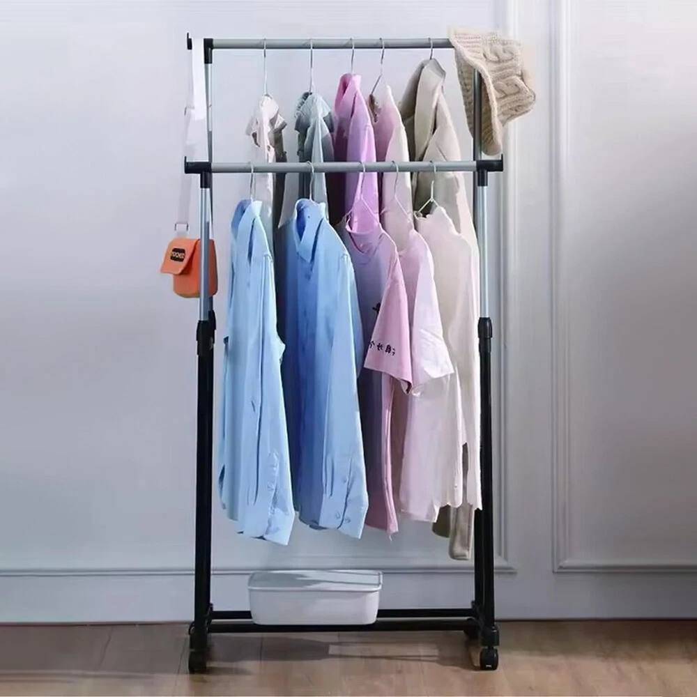 Eonlion Double Clothes Rail Hanging Rack 500mm Clothes Rack