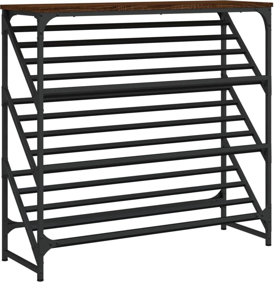Berkfield Home Shoe Rack Brown Oak Engineered Wood Shoe Rack