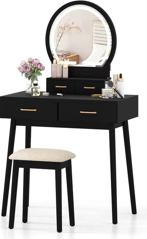 Small makeup vanity Wellfor Small Makeup Dressing Table Vanity Set Dressing Table