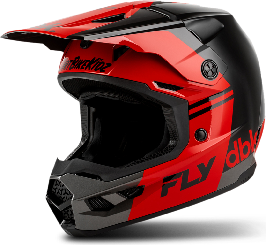 Fly Racing Kinetic DBK 27 Crosshjelm - Sort/Rød/Grå