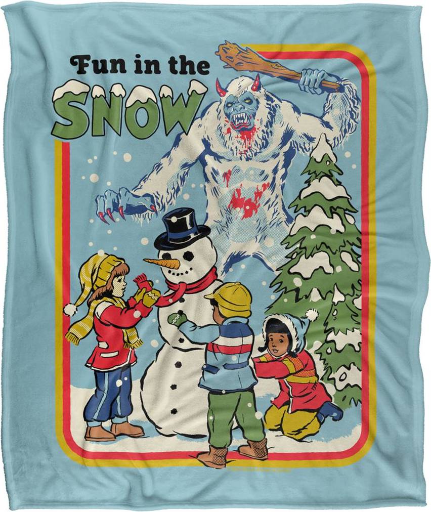 Steven Rhodes Fun In The Snow Silky Touch Soft Throw Blanket Small Blankets Multicolour
