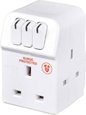 Masterplug Mswrg3 Three Socket Surge Adapter