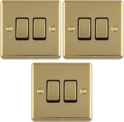 Loops 3-Pack 2-Gang Double Rocker Light Switch