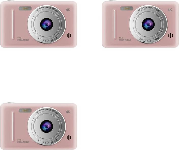 3 x Tragbare 4K Retro-CCD-Digitalkameras - Rosa