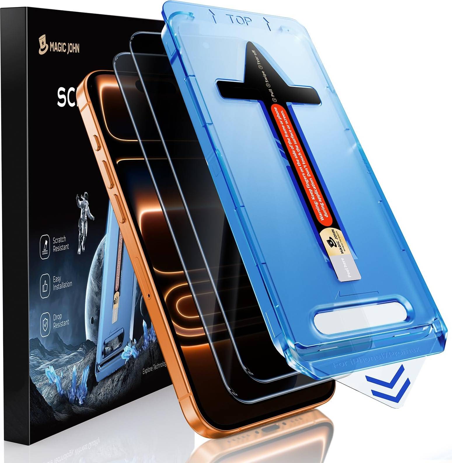 Iphone privacy screen Magic John 2 Pack Privacy Screen Protector iPhone 17 Pro Max