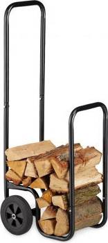 B&Q Log Rack Fire Wood Storage Cart With Wheels