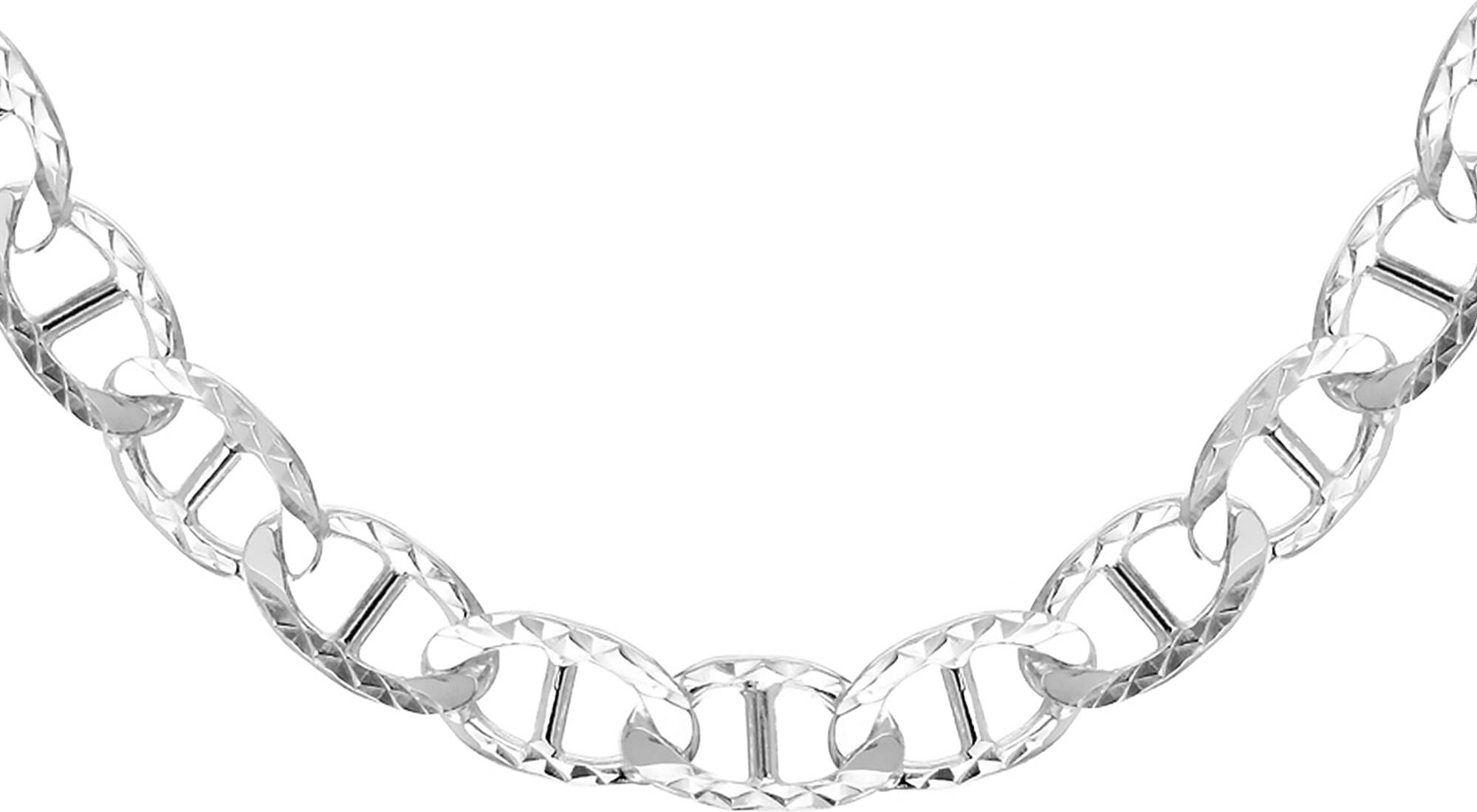 TJC High Finish Sterling Silver Diamond Cut Rambo Chain