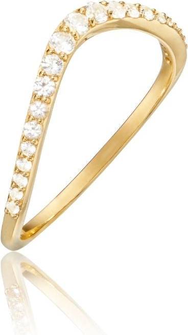 Lily & Roo Gold Diamond Style Curve Ring Medium