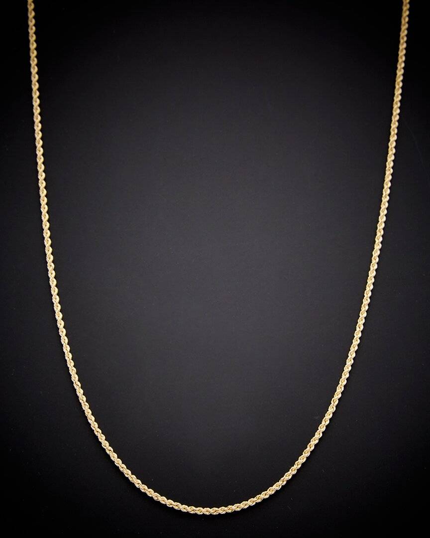 Italian Gold Hollow Rope Chain Necklace