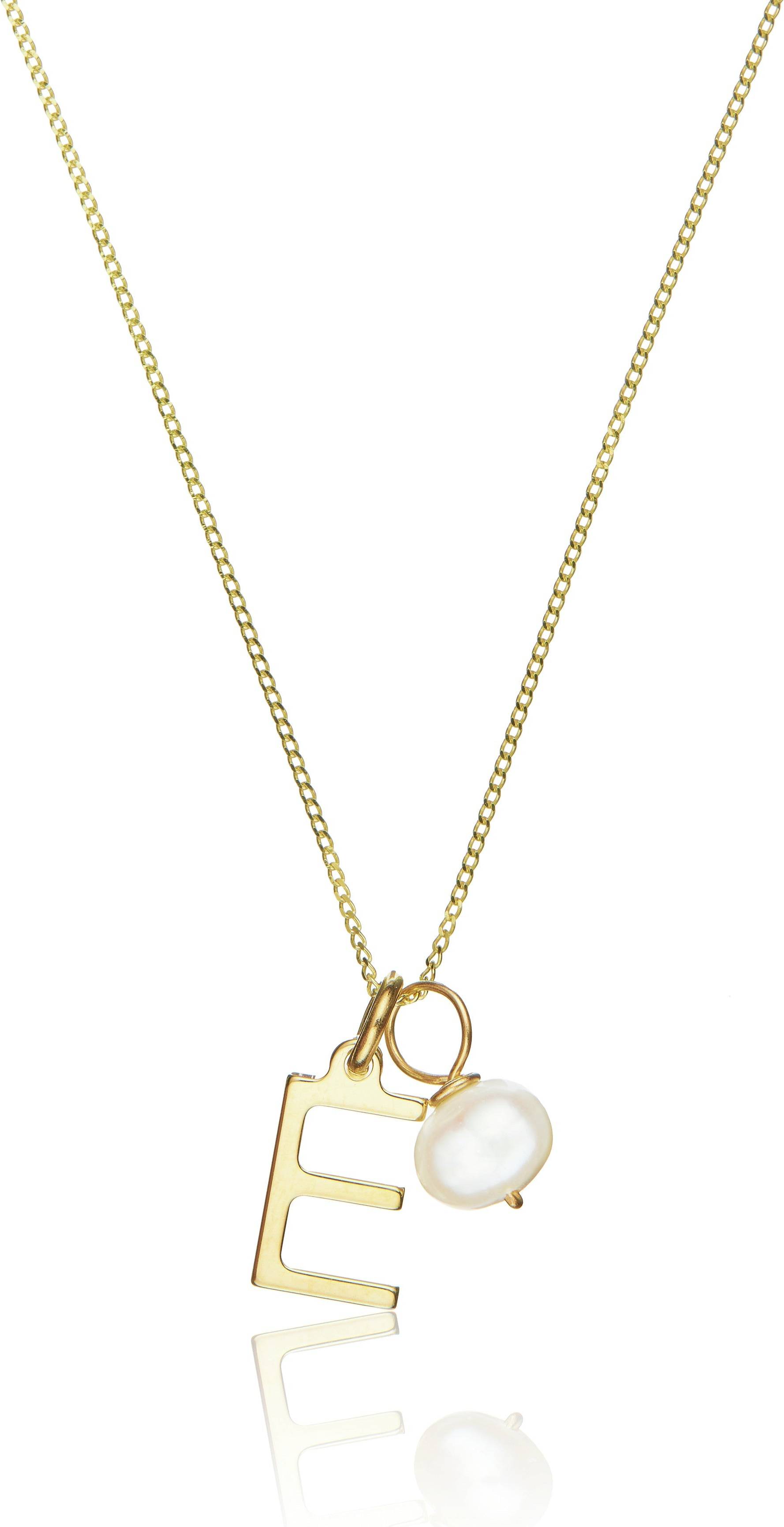 Lily & Roo Solid Gold Initial Pearl Drop Necklace