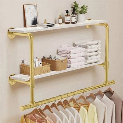 B&Q Golden Extra Long Garment Rack Clothes Rack