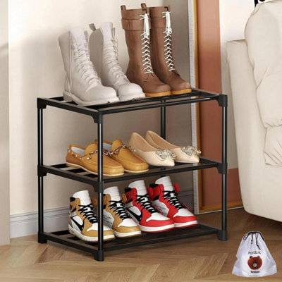 B&Q 3-Tier Slim Freestanding Shoe Storage Rack Shoe Rack