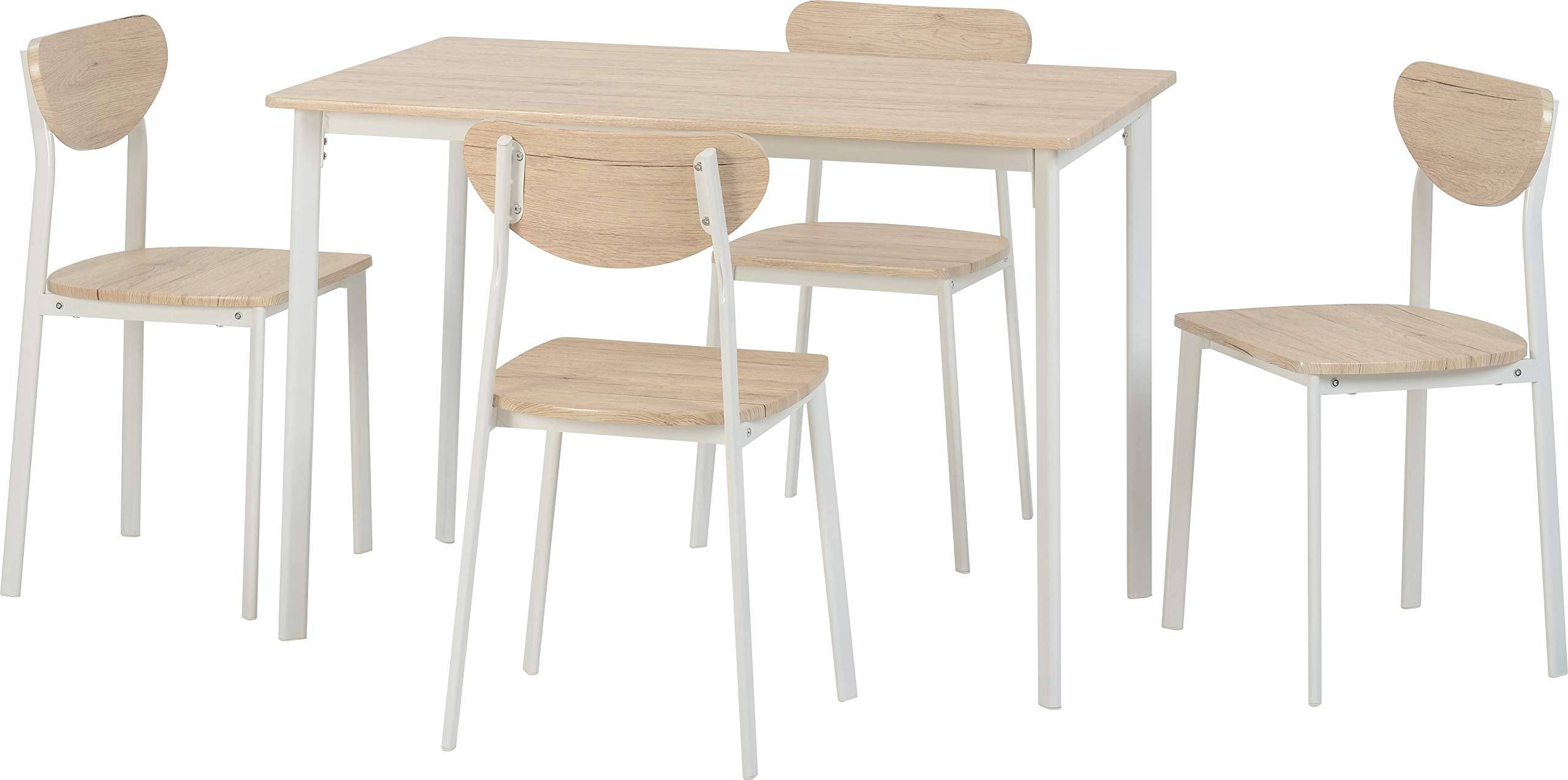 SECONIQUE Riley Large Dining Set White Light Oak Dining Set