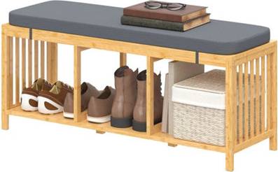 B&Q Shoe Rack With Seat Bamboo Storage Bench Shoe Rack 102x45cm