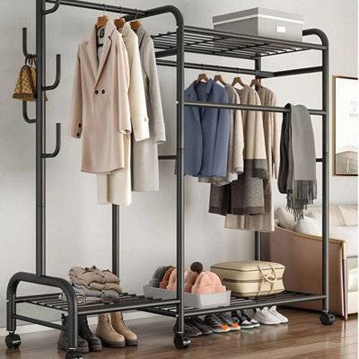 B&Q Heavy Duty Double Clothes Rail Rack Clothes Rack
