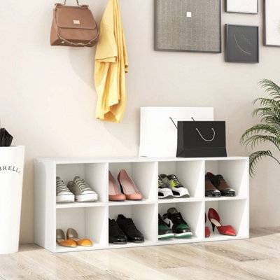 B&Q Modern 2-In-1 8 Grid Entryway Shoe Storage Bench Shoe Rack