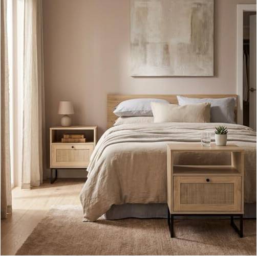 Garvee Rattan Bedside Table Set Of 2 Bedside Table