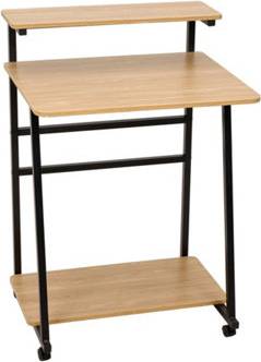 B&Q Rolling Study Computer Desk With Bottom Shelf Writing Desk