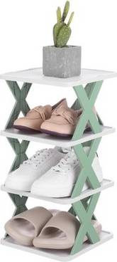 Uxcell 4-Tier Plastic Vertical Shoe Rack Shoe Rack