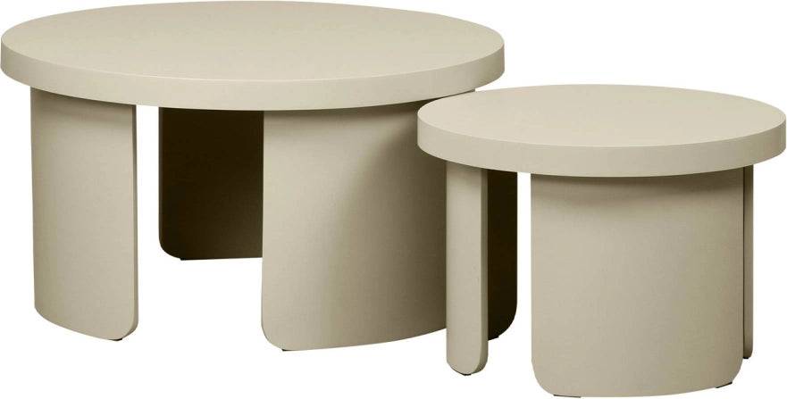Sweeek Set 2 Round Nesting Coffee Tables Beige Nesting Table
