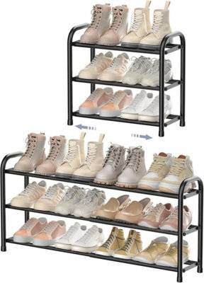 B&Q Expandable 3 Tier Adjustable Shoe Rack Shoe Rack