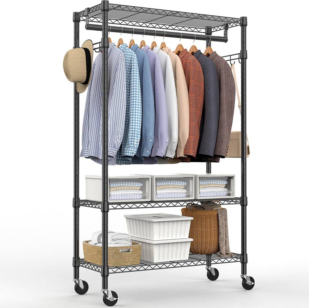 Trent Austin Design 75cm Rolling Clothing Rack Black Clothes Rack