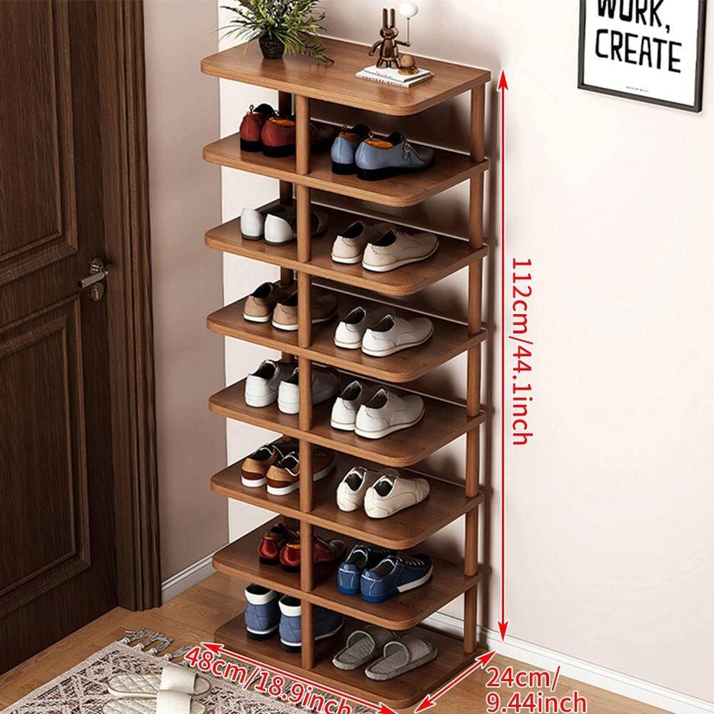NESTLUNE 8-Tier Vertical Shoe Rack Storage Shelf Shoe Rack