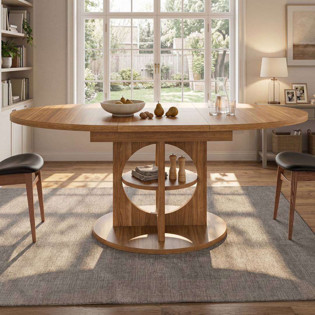 Ebern Designs Extendable Dining Table Dark Brown Dining Table