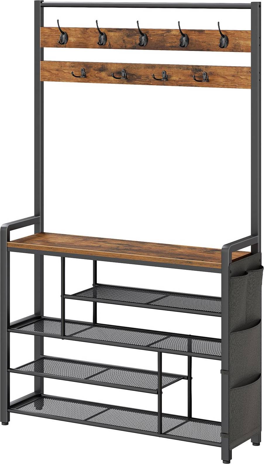 Shoe and coat storage Hoobro 5 Tier Coat Rack with Shoe Storage Shoe Rack