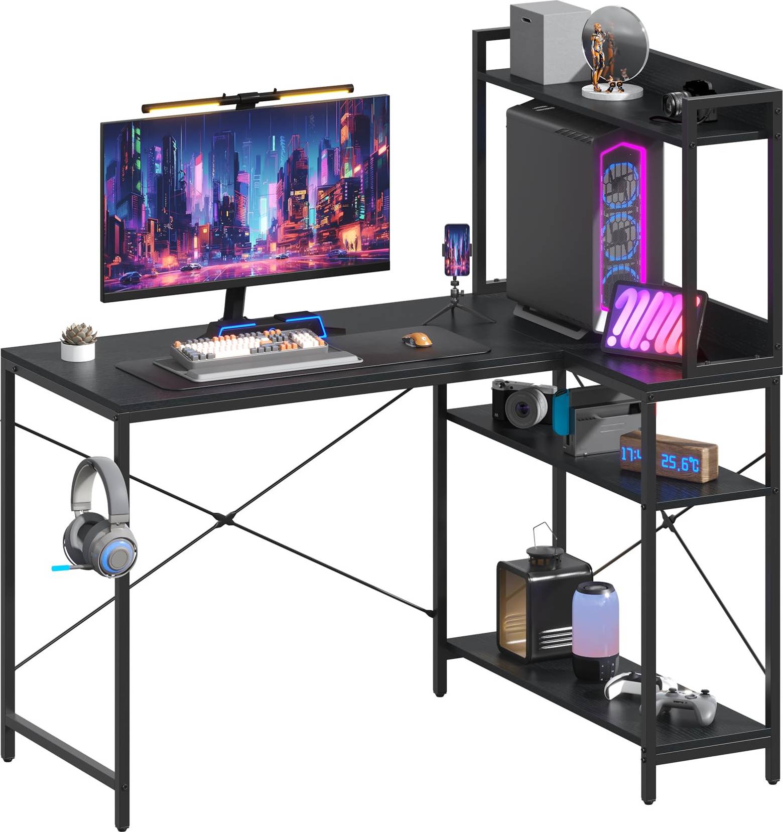 Feonase 47 Inch L-Shaped Computer Desk