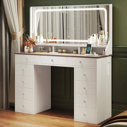 Dripex Dressing Table With Large Mirror Dressing Table