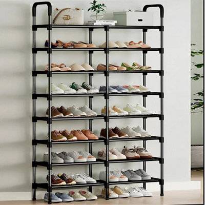 B&Q 10-Tier Shoe Rack With Hooks Shoe Rack