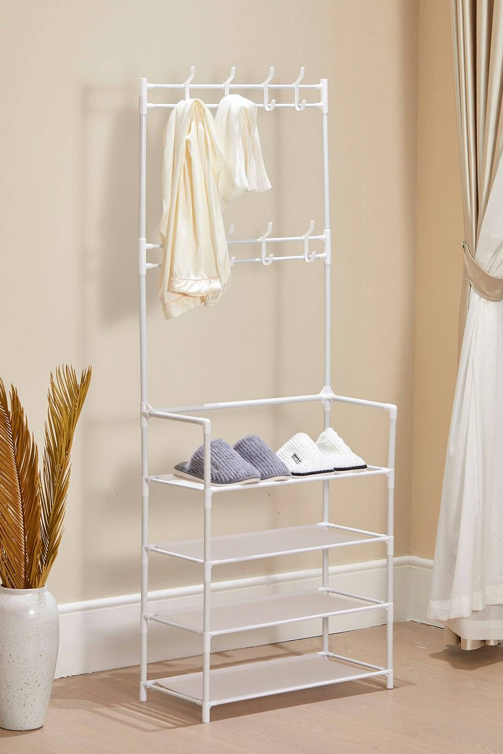 Living and Home Independent 4 Layer Metal Shoe Rack Shoe Rack