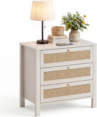 B&Q Rattan Nightstand With Drawer Bedside Table