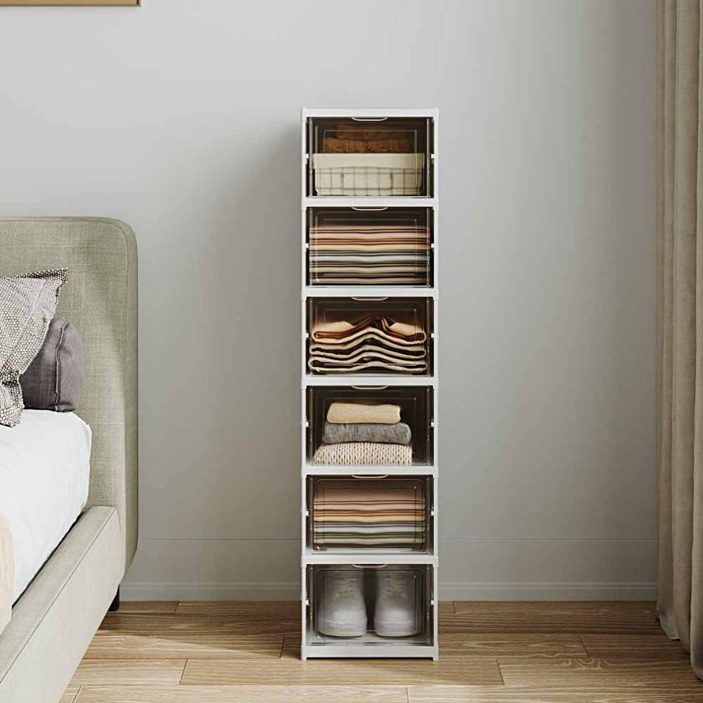 ExtraStar White 6-Layer Foldable Shoe Rack Shoe Rack