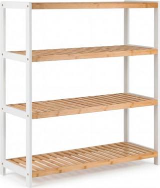 B&Q 4 Tier Natural Bamboo Shoe Rack Shoe Rack