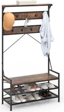 B&Q Mondeer Coat Rack Stand Shoe Bench Shoe Rack
