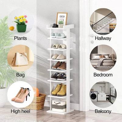 B&Q 7 Tier Wooden Shoe Storage Rack Shoe Rack 96x25cm