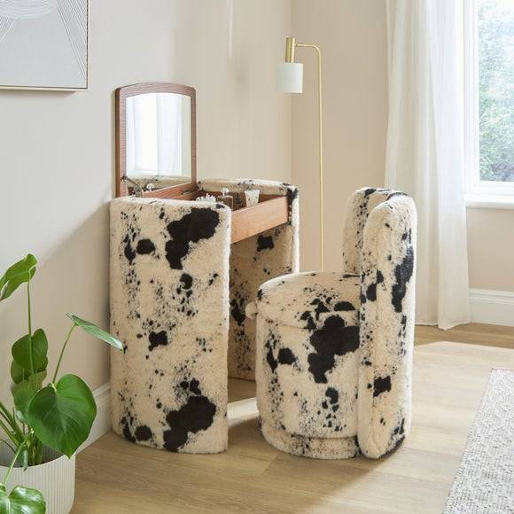 Dunelm Compact Dressing Table Set with Mirror and Stool Dressing Table