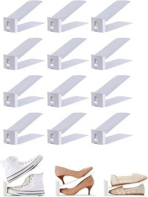 B&Q White 12X Shoe Slots Organizer Rack Shoe Rack 12pcs