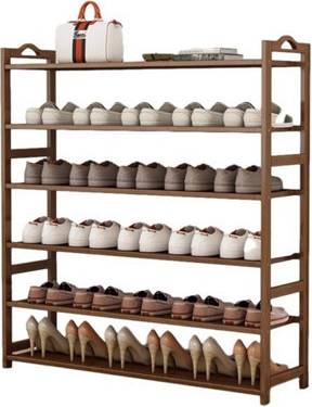B&Q 6 Tier Bamboo Shoe Storage Rack Shoe Rack