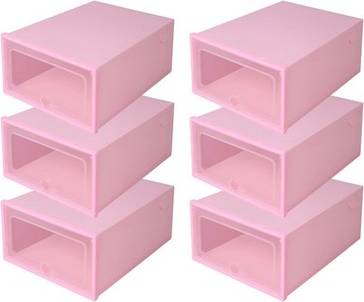 Sodial 6-Piece Candy Color Shoe Box Shoe Rack