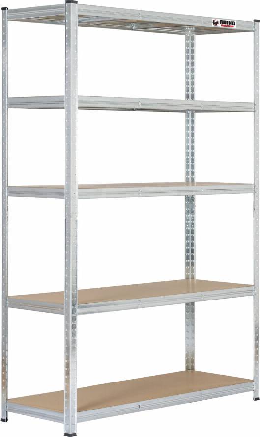 Rhino Racking 5 Tier Galvanised Garage Shelving Unit Shelving System