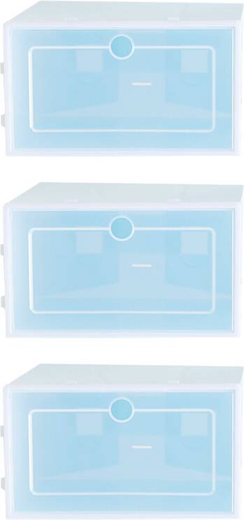 VILLCASE 6pcs Transparent Stackable Shoe Boxes Shoe Rack